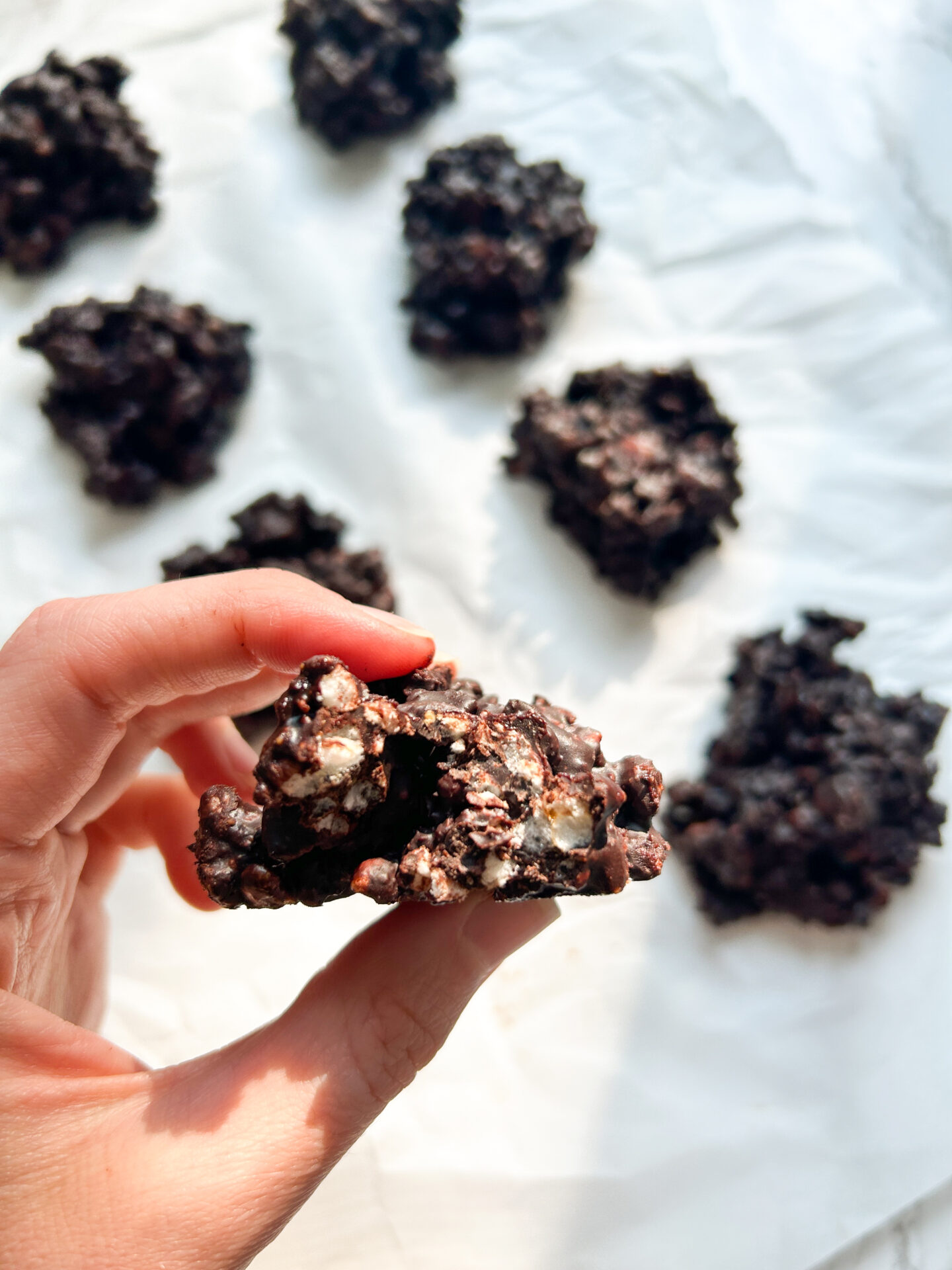 Chocolate Rice Cake Clusters